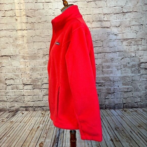 Columbia Mount Cannon Full Zip Fleece Sweater Jacket Mock Neck Red Lily Size XXL - Picture 5 of 7